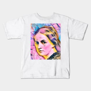 Anne Bronte Pink Portrait | Anne Bronte Pink Artwork 5 Kids T-Shirt